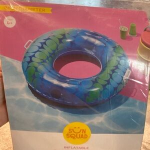 Blue and Green Inflatable Pool Tube swim handles pool 36”